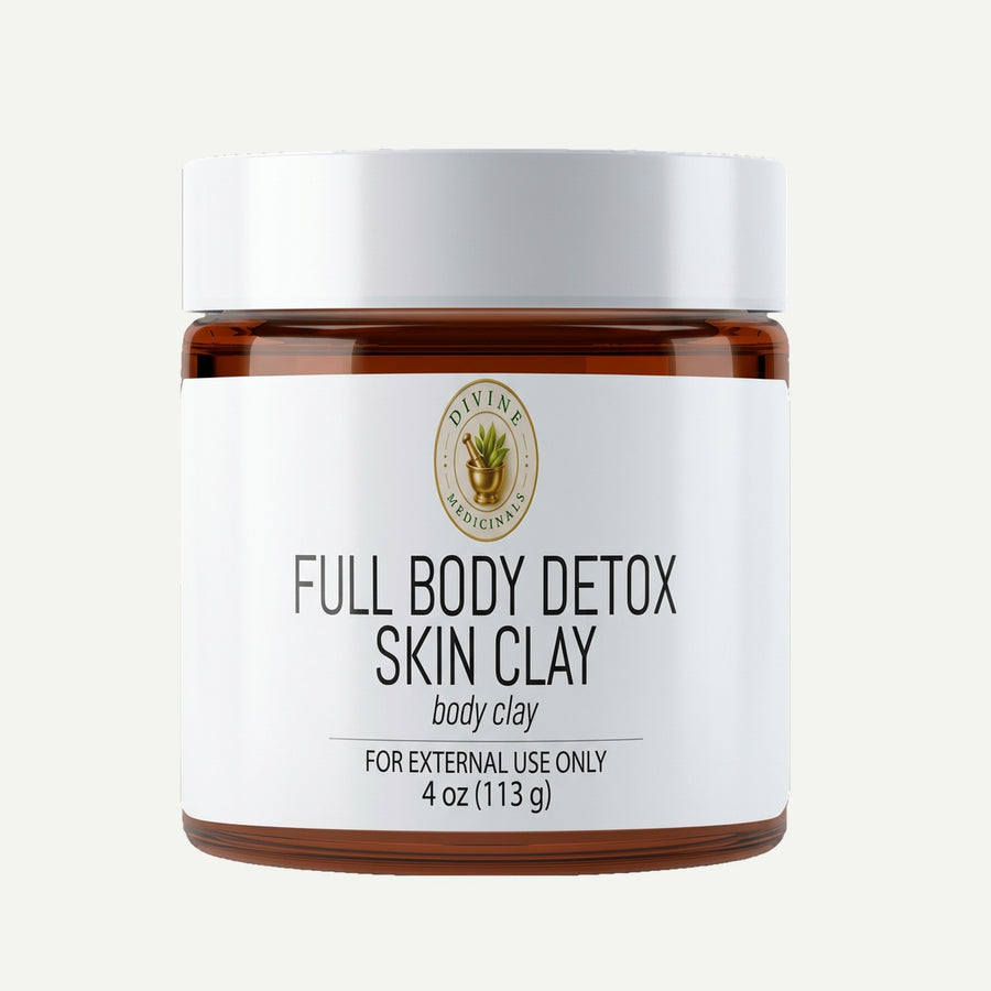 Full Body Detox Skin Clay by Divine Medicinals, 4 oz jar