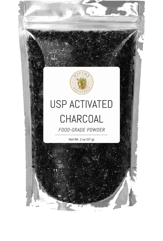 Food-grade activated charcoal powder, 2 oz stand-up pouch